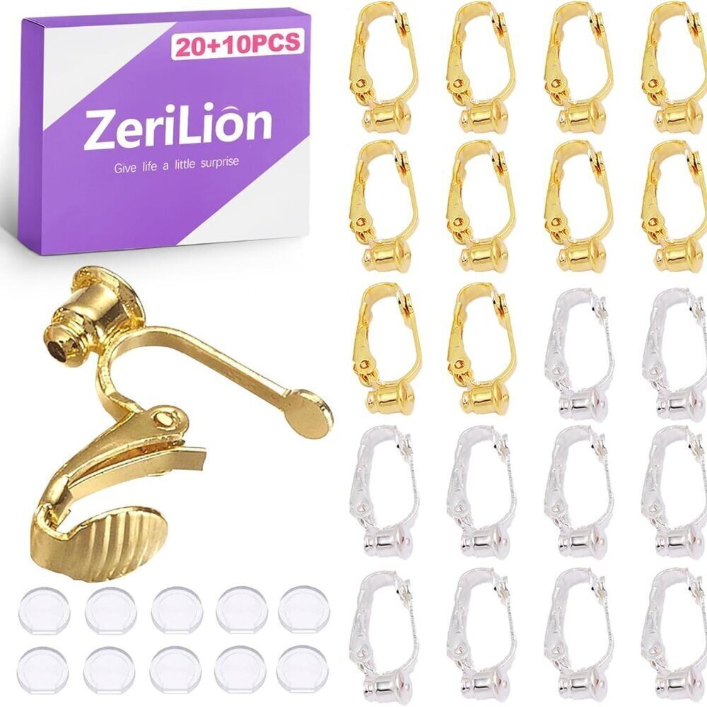 20 Pcs Clip-on Earring Converters Silicone Pads Non Pierced Earrings Jewelry